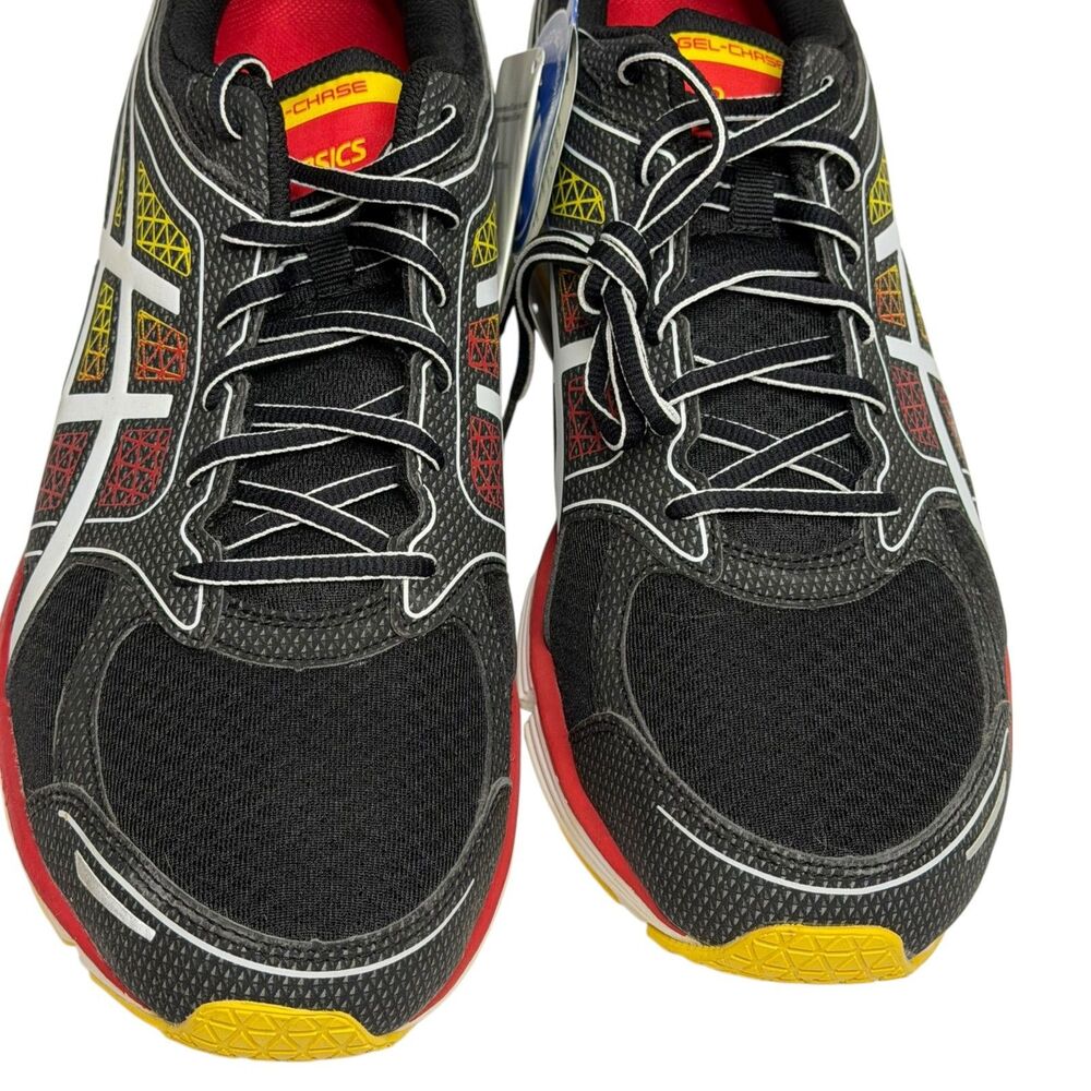 Asics Gel Chase Sneaker Shoe Mesh Leather Black White Red Men 14 NIB - Picture 4 of 12